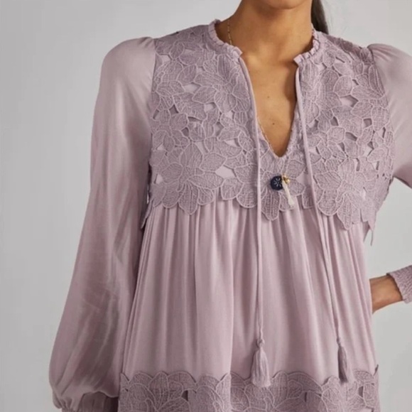 Anthropologie lilac lace midi dress - Picture 2 of 3